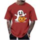 thumbnail image 1 of Blusas y camisas de manga corta y cuello redondo para hombre. Blusas/camisetas de manga corta con cuello redondo y estampado de Halloween para hombre. Blusa para hombre., 1 of 4