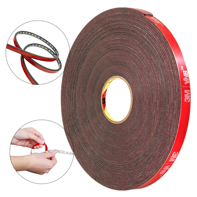 Canopus Double Sided Tape, Heavy Duty Adhesive Tape, LED Mounting Tape, Waterproof Foam Tape, 0.4in x 100ft, Suitable for LED Strip Lights, Indoor