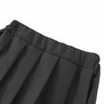 thumbnail image 6 of Rggeeun Child Girls Skirt Solid Color Pleated Ruffle Elastic High Waist Knee Length A Line for Summer Holiday Casual Skirts,Black,4-5 Years, 6 of 7