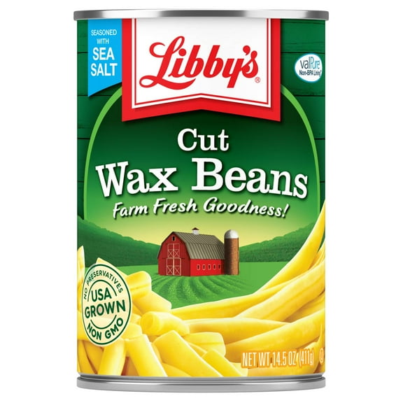Libby's Cut Wax Beans, 14.5 oz Pack of 1, Tender Wax Beans, Canned Vegetables, Easy Side Dish, Convenient and Ready-to-Use