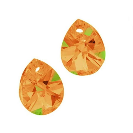 - Swarovski Crystal, #6128 Mini Pear Pendants 8mm, 8 Pieces, Crystal Copper