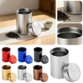thumbnail image 5 of 1 Pc Tea Tin Canister with Airtight Lids, Tin Can Box and Small Round Kitchen Canisters for Loose Tea, Coffee, Candy, Herbs and Spices, 2.2x3.6 Inch, Coffee, 5 of 5
