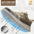 thumbnail image 3 of LAoutun Work Shoes for Men Steel Toe Shoes for Men Cushioning Steel Toe Construction Footwear Brown, 3 of 6
