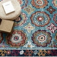 thumbnail image 7 of Modway Entourage Odile Floral Moroccan Trellis Area Rug - Blue/Red/Orange/Yellow, 7 of 7