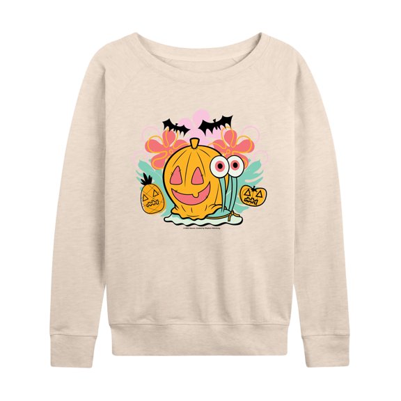 SpongeBob SquarePants - Gary Jackolantern - Women's French Terry Long Sleeve Pullover