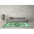 thumbnail image 3 of Ahgly Company Indoor Square Abstract Turquoise Blue Modern Area Rugs, 6' Square, 3 of 4