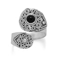thumbnail image 1 of .925 Sterling Silver Oxidized Black Onyx Wrap Women's Ring, 1 of 1