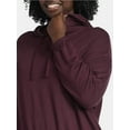 thumbnail image 4 of Terra & Sky Women's Plus Luxe Fleece Hoodie, Sizes 0X-5X, 4 of 5