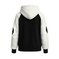 thumbnail image 5 of VNKIDY Women's Sweatshirt Fashion Color Block Oversized Thicken Windproof Hoodie Long Sleeve Loose Fit Pullover With Pockets For Autumn Winter Outdoor Wear Fashionable Tops, 5 of 5