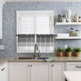 thumbnail image 2 of Black Gray Striped Window Tier Curtains 36 Inch Length, Abstract Art Gradient Stripes Rod Pocket Window Treatment Kitchen Drapes for Bedroom, Cafe, Living Room, 2 Panels, 27.5 W x 36 L, 2 of 5