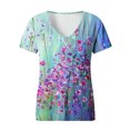 thumbnail image 4 of Moda Mujer Cuello en V Manga corta Impresión Jersey Blusas sueltas Tops Camiseta OAVQHLG3B Store lin121212, 4 of 4