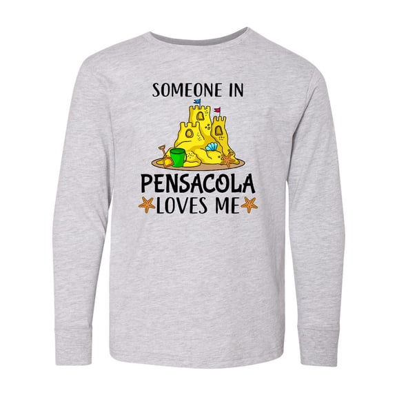 Inktastic Someone in Pensacola Loves Me Beach Vacation Long Sleeve Youth T-Shirt