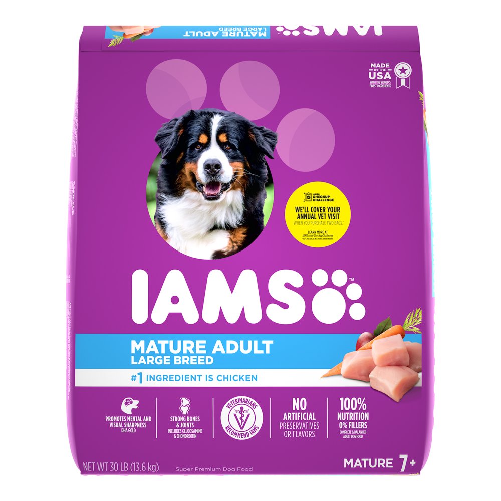 IAMS PROACTIVE HEALTH Mature Adult Large Breed Dry Dog Food Chicken, 30