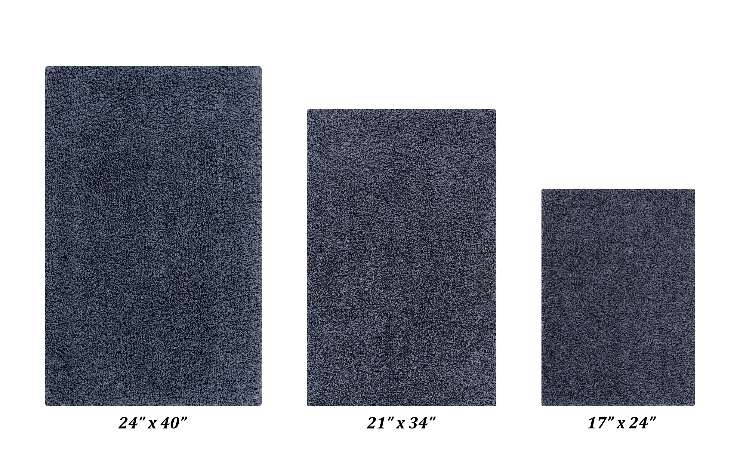 Better Trends 3 Piece Bathroom Rug Set 100% Polyester Bath Rug, Water Absorbent Non-Slip Bath Mat Machine Washable Micro Plush Collection - Charcoal