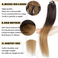 thumbnail image 5 of Benehair 50g Micro Ring Human Hair Extensions Micro Ring Beads 100% Remy Hair Extension Micro Link Hair Ombre Brown 1g/s Easy Loop In 16"-24", 5 of 13
