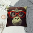 thumbnail image 2 of GOSMITH  Throw Pillows Cover Funny Drawing Ape Face Orangutan Monkey Animals Wildlife Nature Smile Painting Abstract Gorilla Chimp Cushion Case for Fall Home Decor, 2 of 5