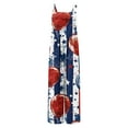 thumbnail image 4 of Cavosen Overalls for Women Independence Day Oversized Linen Patriotic Jumpsuits Button Long Overalls with Pocket Red White and Blue Workout Rompers, 4 of 8