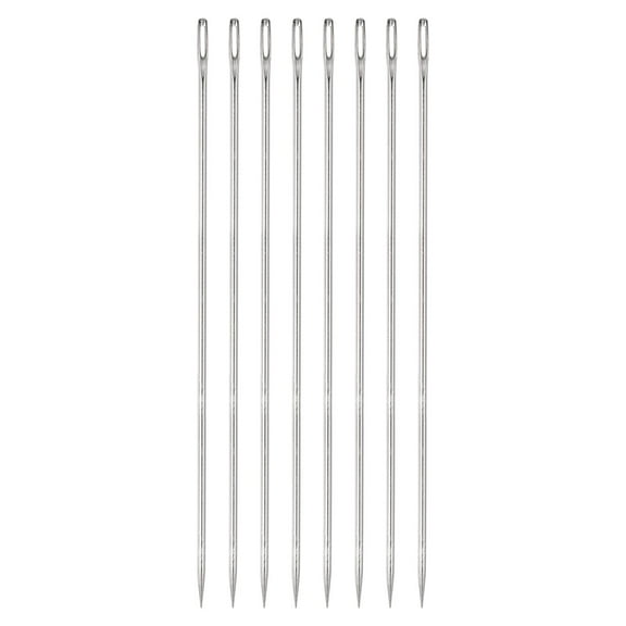 Uxcell 8PCS Upholstery Needle Large Eye Extra Long 8in Sewing Needles Straight Hand Needles Easy to Thread