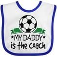 thumbnail image 3 of Inktastic Soccer My Daddy is the Coach Boys or Girls Baby Bib, 3 of 4