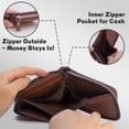 thumbnail image 5 of Men's Zipper Wallet Leather Bifold Wallets Slim RFID Blocking Zip Around Credit Card Holder Compact Small Wallet, 5 of 9