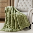 thumbnail image 3 of Home Soft Things Jacquard Faux Fur Throw - Sage - 50" x 60", 3 of 9