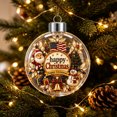 thumbnail image 5 of Happy Christmas 3D Ball Hanging Decor with Santa & Snowman, Christmas Tree Ornament, 5 of 6