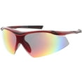 thumbnail image 2 of Semi Rimless Wrap Sports Sunglasses Mirror Shield Lens 65mm (Red / Red Mirror), 2 of 4