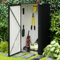 thumbnail image 4 of Patiowell, 21cu.ft Black Metal Storage Shed - Lockable All-Weather Garden Shed for Tools/Trash Bins, 4 of 7