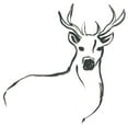 thumbnail image 2 of Vess, June Erica 26x26 White Modern Wood Framed Museum Art Print Titled - Minimal Deer II, 2 of 4