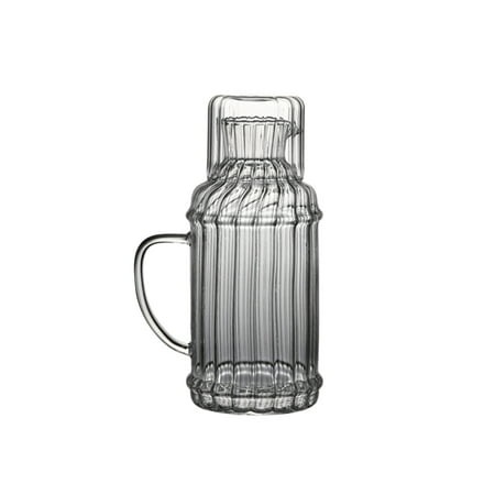 

Water Pitcher With Tumbler Drinking Utensil Kettle Creative Multicolor Retro Large Capacity Suit 1100ml Glass Bottle