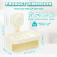 thumbnail image 2 of Uxcell 2Pcs Soporte de Jabón con Ventosa, Soporte de Jabón de Doble Barra Montado en la Pared, Removible y Reutilizable para Ducha, Soporte de Esponja sin Perforación para Baño y Cocina, Beige, 2 of 7