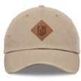 thumbnail image 2 of Men's Fanatics Khaki Vegas Golden Knights Elements Unstructured Patch Leather Strapback Hat, 2 of 4