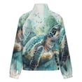 thumbnail image 6 of Jackets for Women Winter Coat Jackets Flannel Stand Collar Jacket(Watercolor Sea Turtle Colorful,Size:S-4XL), 6 of 7