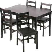 Dining Table Set, 5 Pieces Kitchen Dining Table with 4 Dining Chairs Pine Wood Kitchen Dinette Table