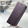 thumbnail image 6 of Dteck Flip Wallet Case for Samsung Galaxy S25 Edge,Leather Magnetic Folio Cover with Card Holder Kickstand Shockproof TPU Full Body Protective Phone Case,Purple, 6 of 6
