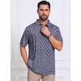 thumbnail image 4 of DARING DIVA Men's Printed Short Sleeve Lightweight Breathable Polo Shirts L Dark Purple, 4 of 7