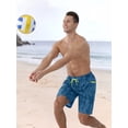 thumbnail image 6 of APTRO Mens Swim Trunks 9'' With Pockets Quick Dry Swim Shorts Board Shorts Bathing Suit Swimsuit Summer Beach Shorts Geometric Pattern Dark Blue L, 6 of 6