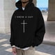 thumbnail image 1 of MHFRRA Sudadera con Capucha y Diseño de Jersey, Informal, Cómoda y Urbana para Creyentes Negro, 1 of 3