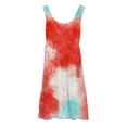 thumbnail image 4 of Ruyang Teen Girls A Line Midi Dresses Tie-dyed Ruffle Hem Crewneck Sleeveless Tank Dresses Summer Boho Beach Sundress, 4 of 4