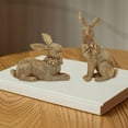 thumbnail image 4 of QSTDGVPW 2 X Easter Bunny Figure Easter Bunny Statue Easter Decoration Table Ornament for Gold, 4 of 9