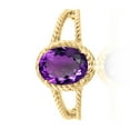 thumbnail image 2 of AoneJewelry 1.25 Carat Oval Shape Amethyst Ring In 10K Solid Rose, White & Yellow Gold, 2 of 5