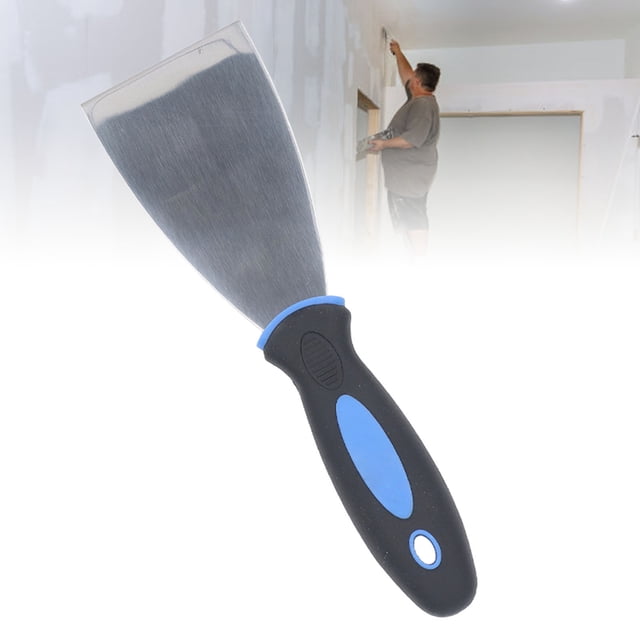 Flexible Stainless Steel Putty Scraper Set, Stainless Steel Spackle Set, Plastic Handle, Drywall Repair Tools, with Easy Storage Hole, for Removing Loose Putty