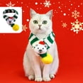 thumbnail image 1 of Bufanda de Navidad Ganfancp de Punto a Rayas para Mascota Gatos Perros Conejo Bola de Lana Engrosada Collar Caliente Liquidación Pañuelo para Mascotas X1, 1 of 6