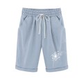 thumbnail image 1 of Mujeres Pantalones Cortos Casual, Cintura Elástica Día de la Independencia de la Impresión Pantalones Cortos con Cordón con Bolsillos para Verano Primavera de Uso Diario, Pantalones Cortos de Verano P, 1 of 4