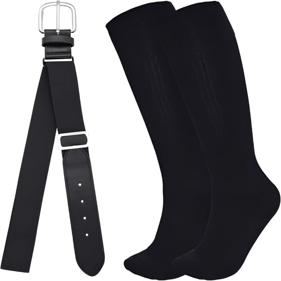 TELOLY Youth Baseball Socks and Belt Combo Set Softball Baseball Socks and Elastic Waist Belt for Youth Boys Girls