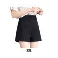 thumbnail image 4 of Minnieouse Primavera Verano cintura alta elegante Color sólido Casual A-line pantalones cortos sueltos pierna ancha traje Delgado señoras Prendas para la parte inferior del cuerpo Negro 3XL, 4 of 6