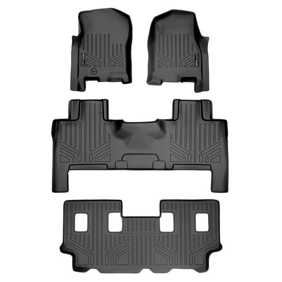 SMARTLINER 3 Rows Custom Fit Floor Liners Compatible with 2007 - 2010 Ford Expedition EL 8 Passenger
