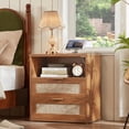 thumbnail image 5 of LEYAOYAO Bedroom Furniture Set, 2 Nightstands with Charging Stations, 6-Drawer Dresser for Large Living Room, Tea Brown, 5 of 9