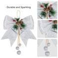 thumbnail image 3 of Holzlrgus 4pcs Christmas Bow, Silver Wreaths Bows, Large Glitter Ribbon Bow Tie, Large Xmas Bows, Wreath Ornament Decor for Christmas Tree Party Gift, 9.8 x 11.8, 3 of 6