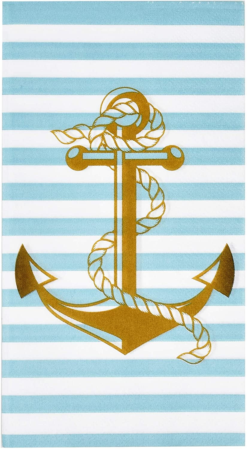 100 Anchor Beach Theme Personalized Wedding Luncheon Napkins 